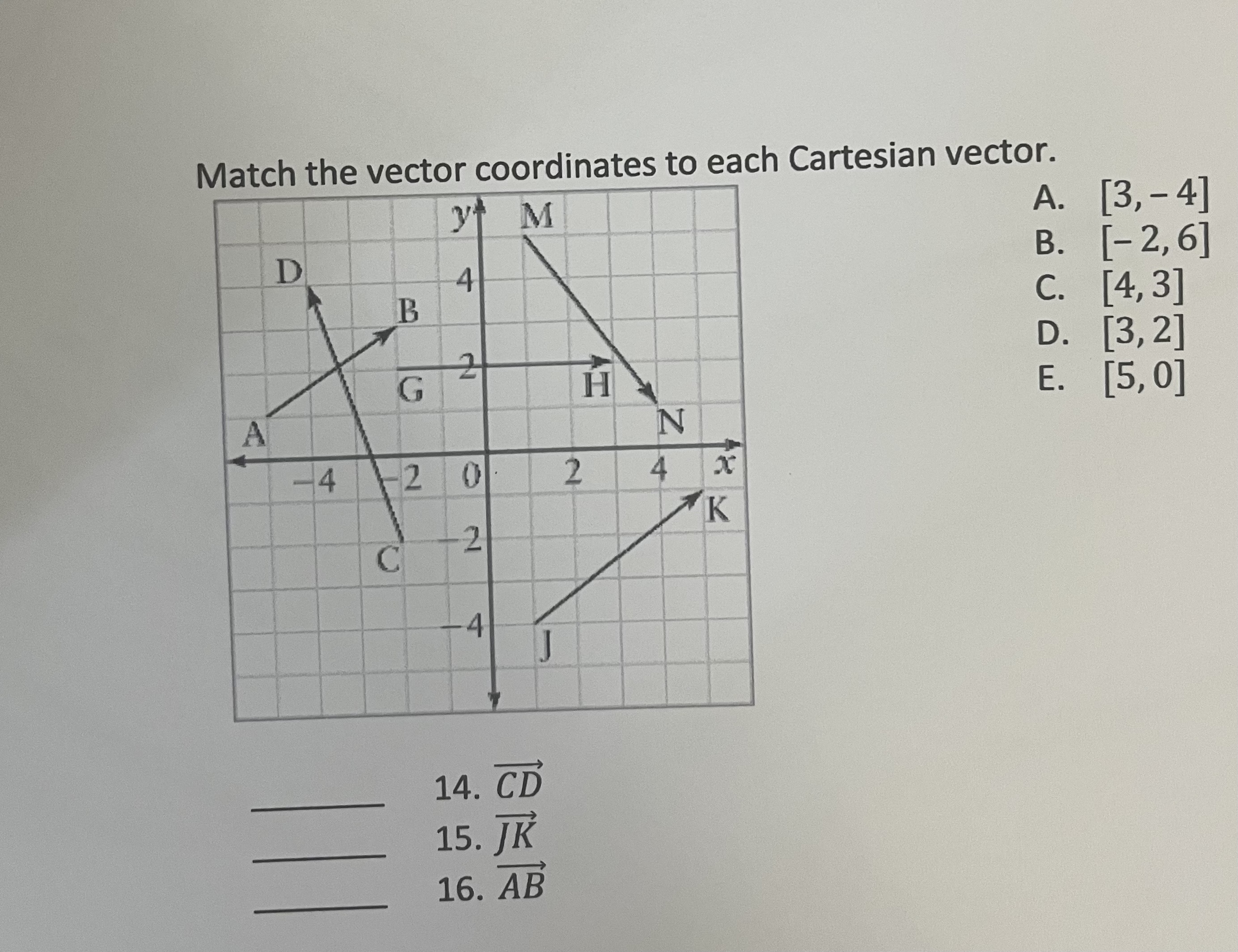 Match The Vector Coordinates To Each Cartesian Chegg