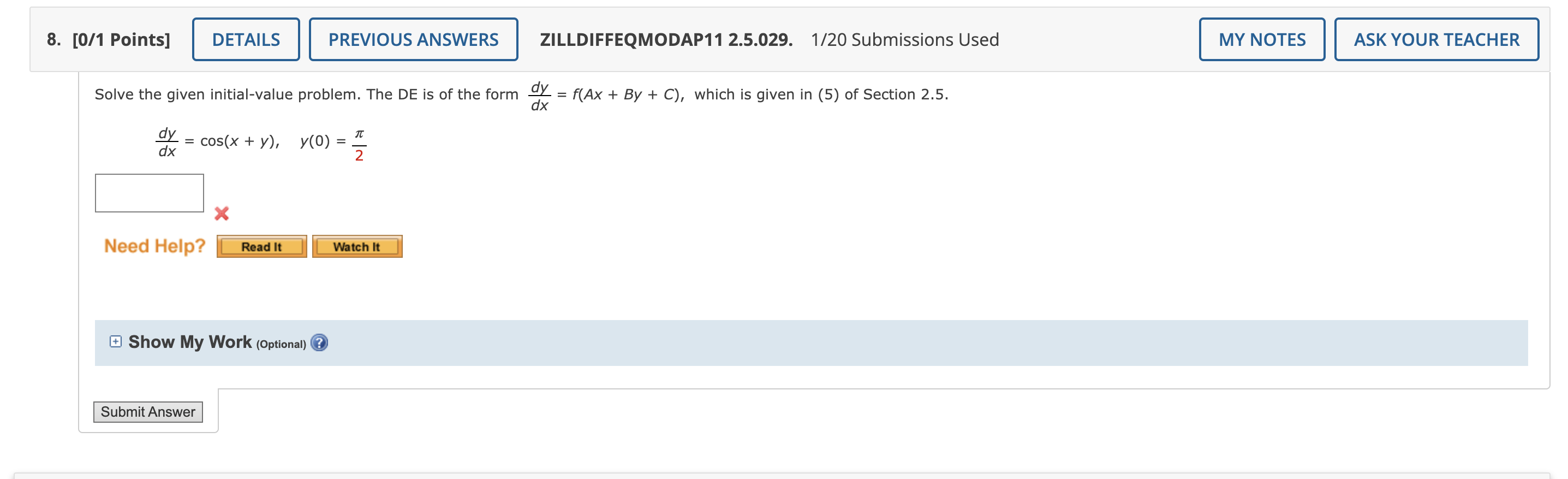 Solved Solve The Given Initial Value Problem The De Is Of Chegg