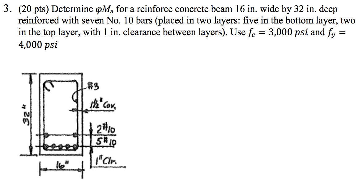 Solved Pts Determine Pm For A Reinforce Concrete Chegg