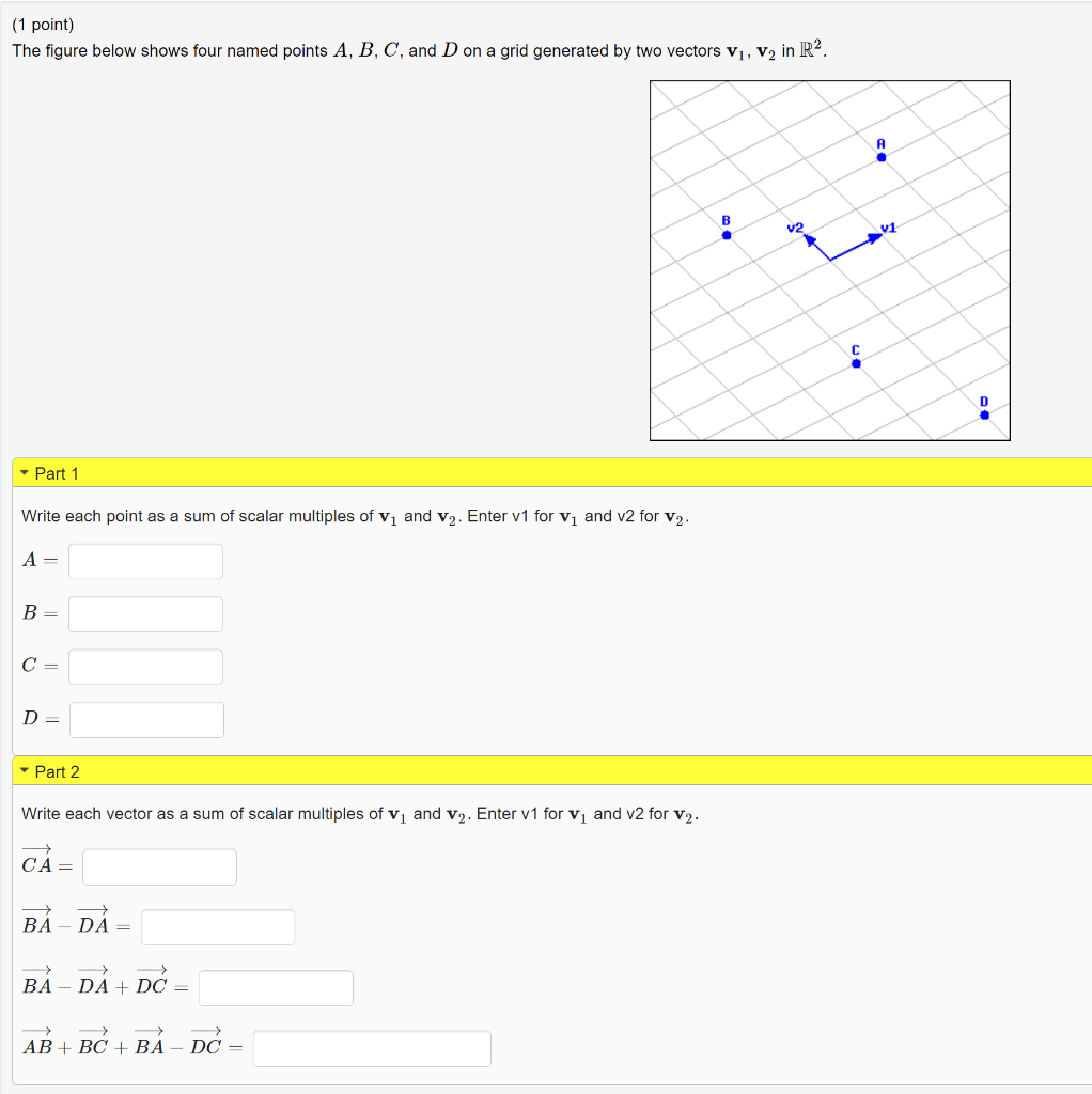 Solved Point The Figure Below Shows Four Named Points Chegg