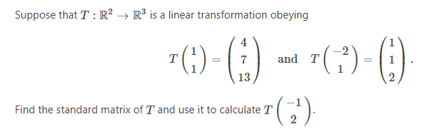 Solved Suppose That T R R Is A Linear Transformation Chegg