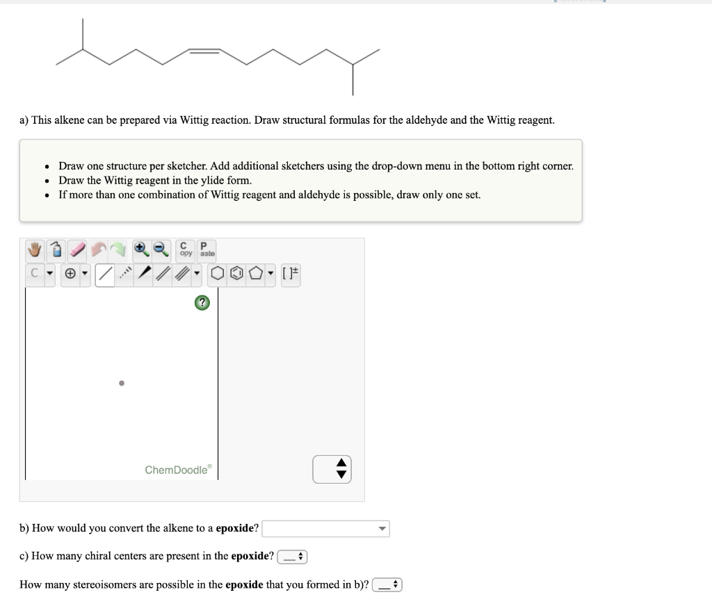 Solved Tay A This Alkene Can Be Prepared Via Wittig Chegg