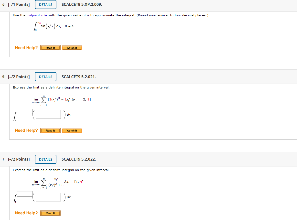 Solved 5 1 Points DETAILS SCALCET9 5 XP 2 009 Use The Chegg