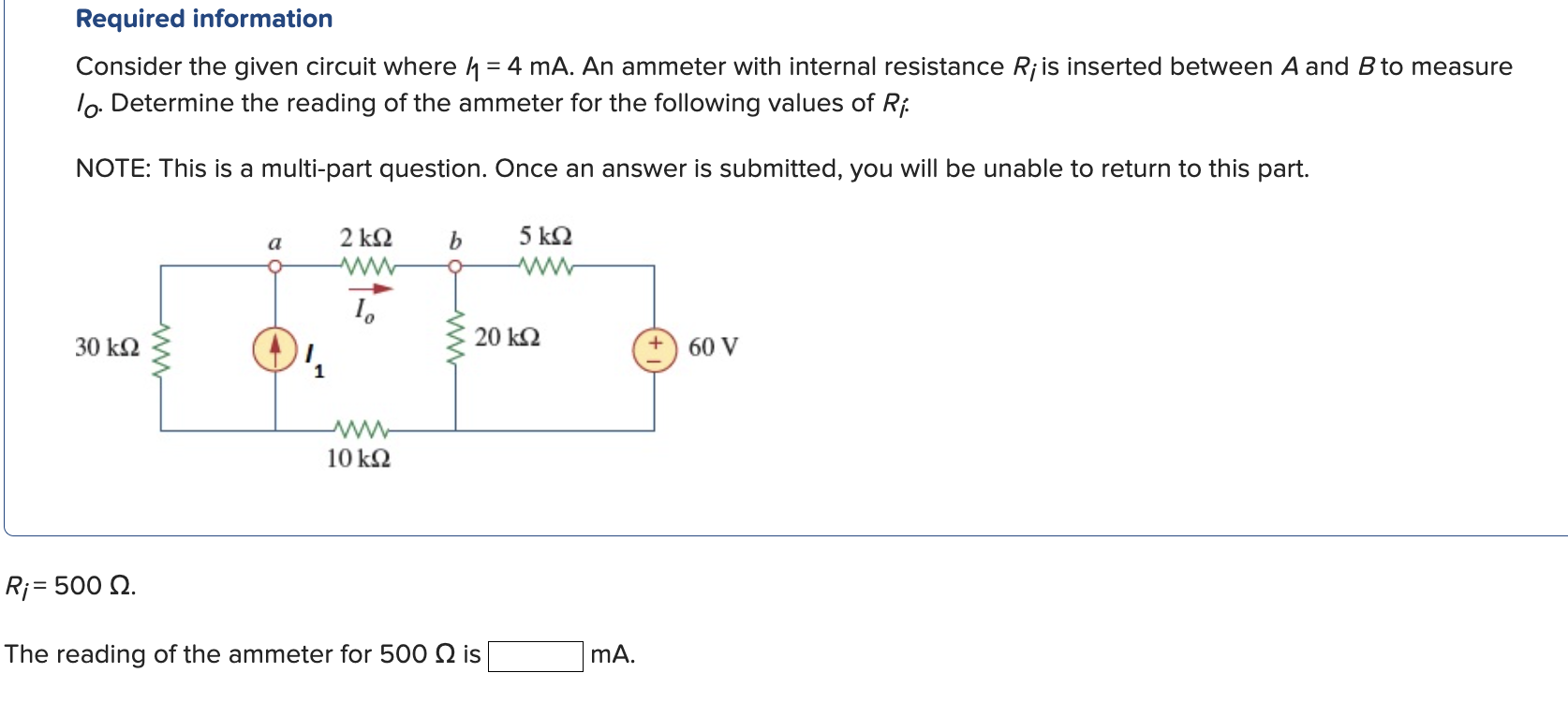 Solved Required Intormation Consider The Given Circuit Where Chegg