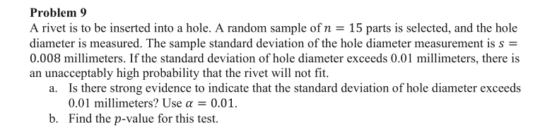 Solved Problem 9 A Rivet Is To Be Inserted Into A Hole A Chegg