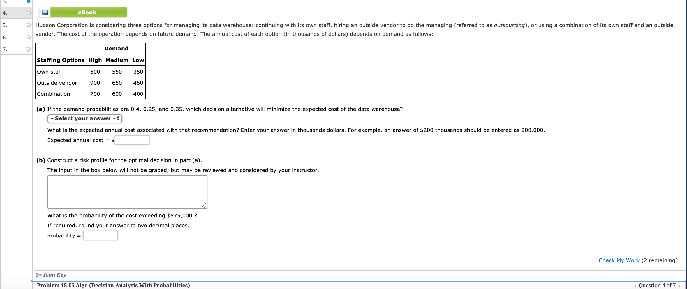 Solved EBook Hudson Corporation Is Considering Three Options Chegg