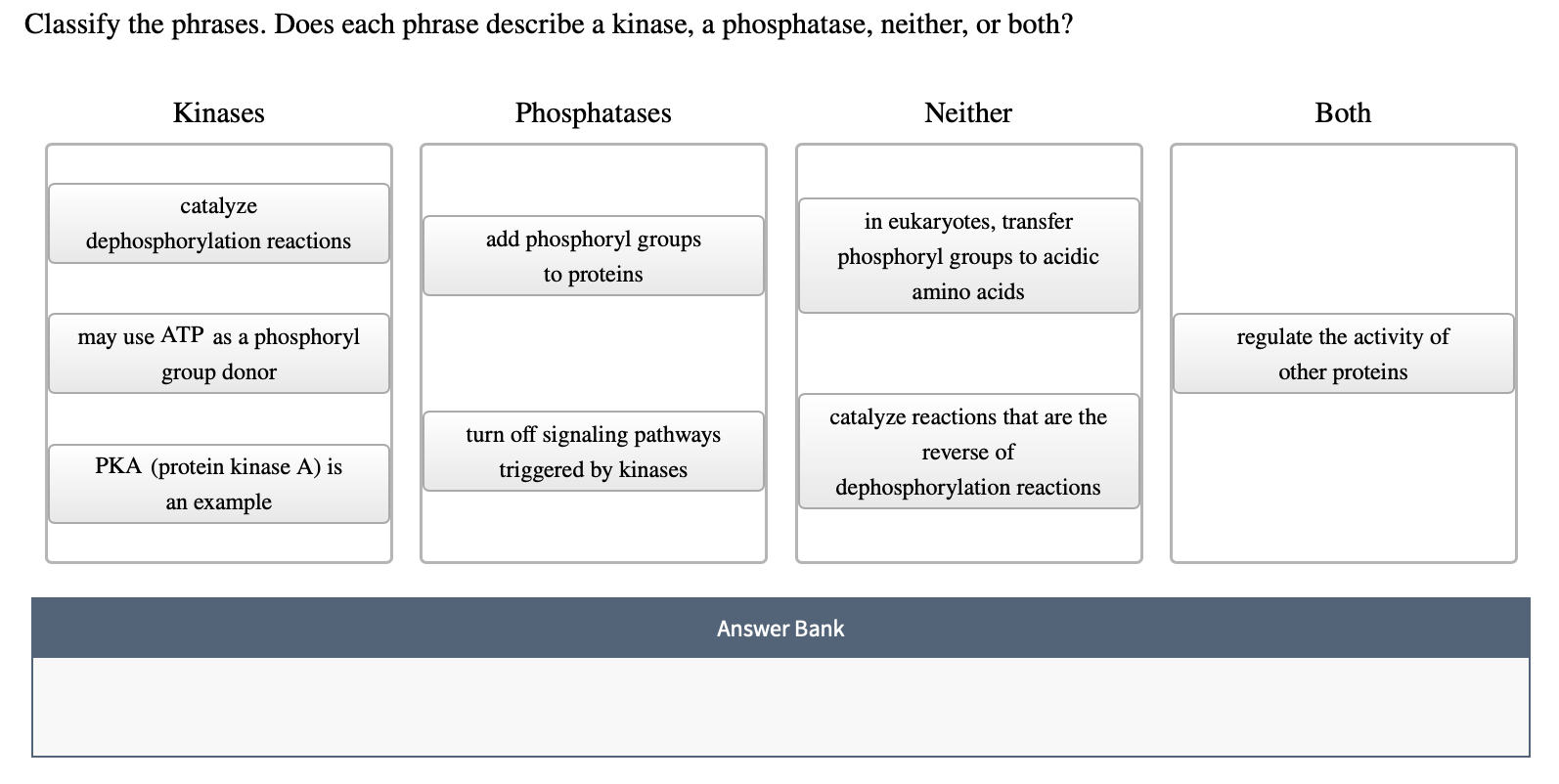 Solved Classify The Phrases Does Each Phrase Describe A Chegg