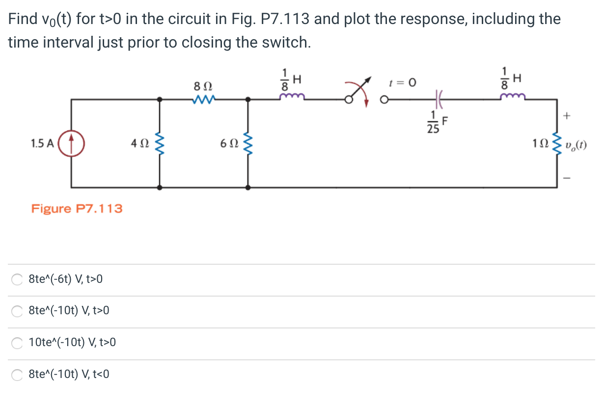 Solved Find Vo T For T O In The Circuit In Fig P And Chegg