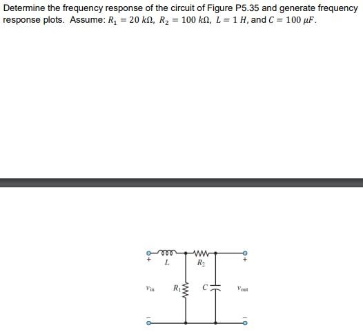 Solved Determine The Frequency Response Of The Circuit Of Chegg