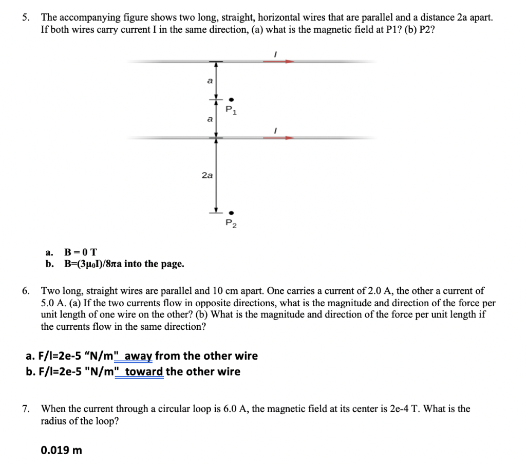 Solved 5 The Accompanying Figure Shows Two Long Straight Chegg