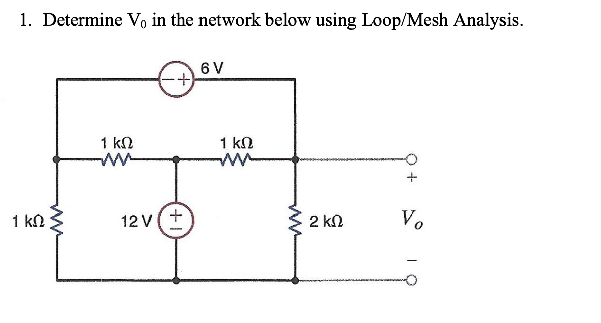 Solved Determine V In The Network Below Using Loop Mesh Chegg