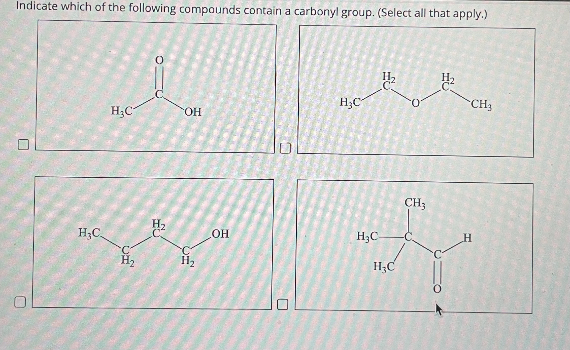 Solved Indicate Which Of The Following Compounds Contain A Chegg