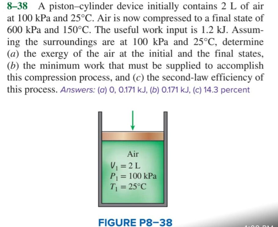 Solved A Piston Cylinder Device Initially Contains L Chegg