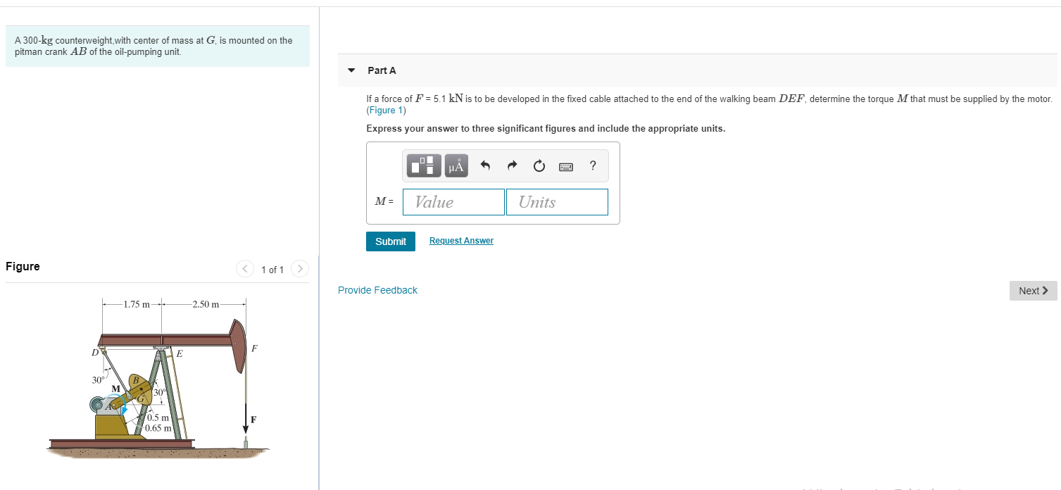 Solved A Kg Counterweight With Center Of Mass At G Is Chegg