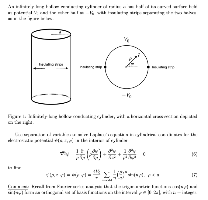 Solved An Infinitely Long Hollow Conducting Cylinder Of Chegg