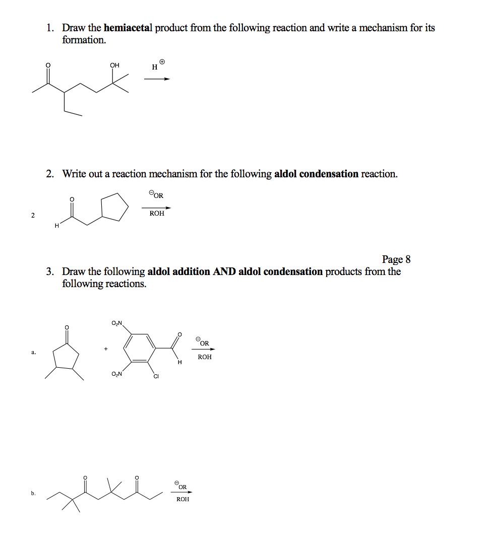 Solved 1 Draw The Hemiacetal Product From The Following Chegg