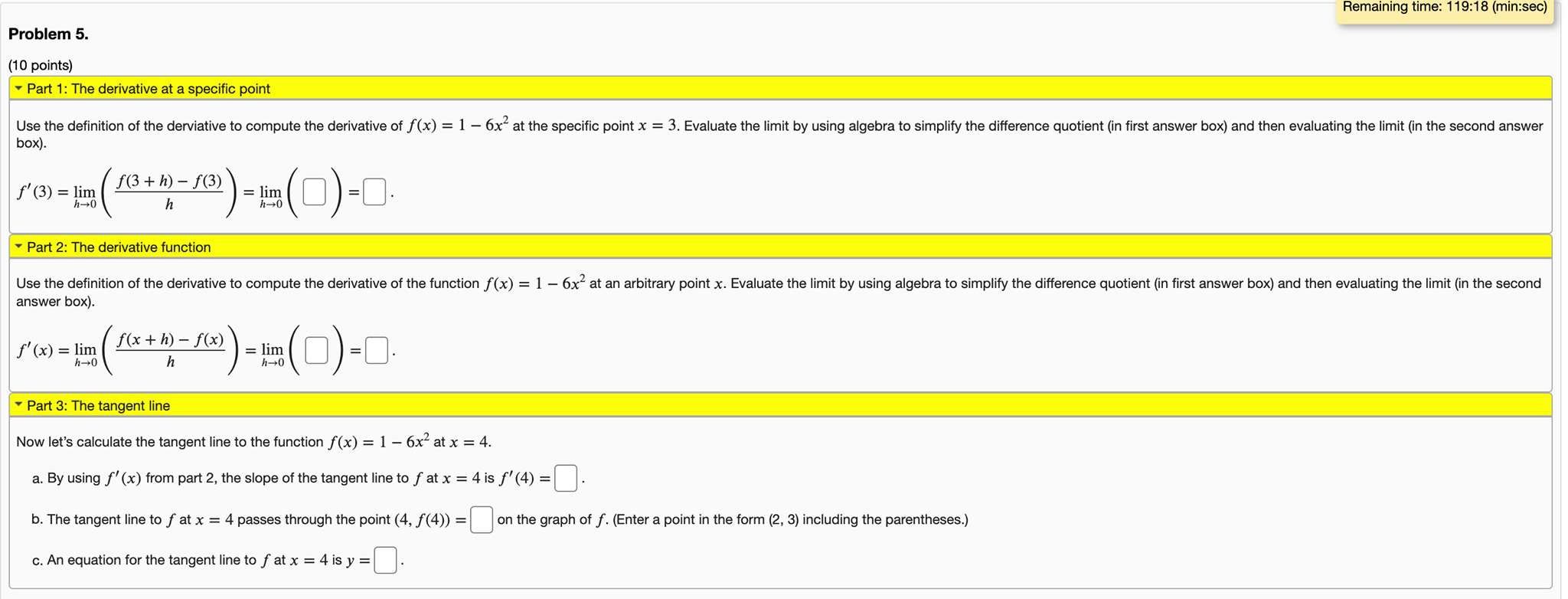 Solved Remaining Time Min Sec Problem Chegg