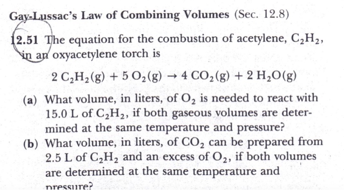 Solved Gay Lussac S Law Of Combining Volumes Sec 12 8 Chegg