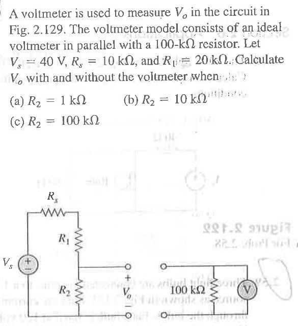 Solved A Voltmeter Is Used To Measure V In The Circuit In Chegg