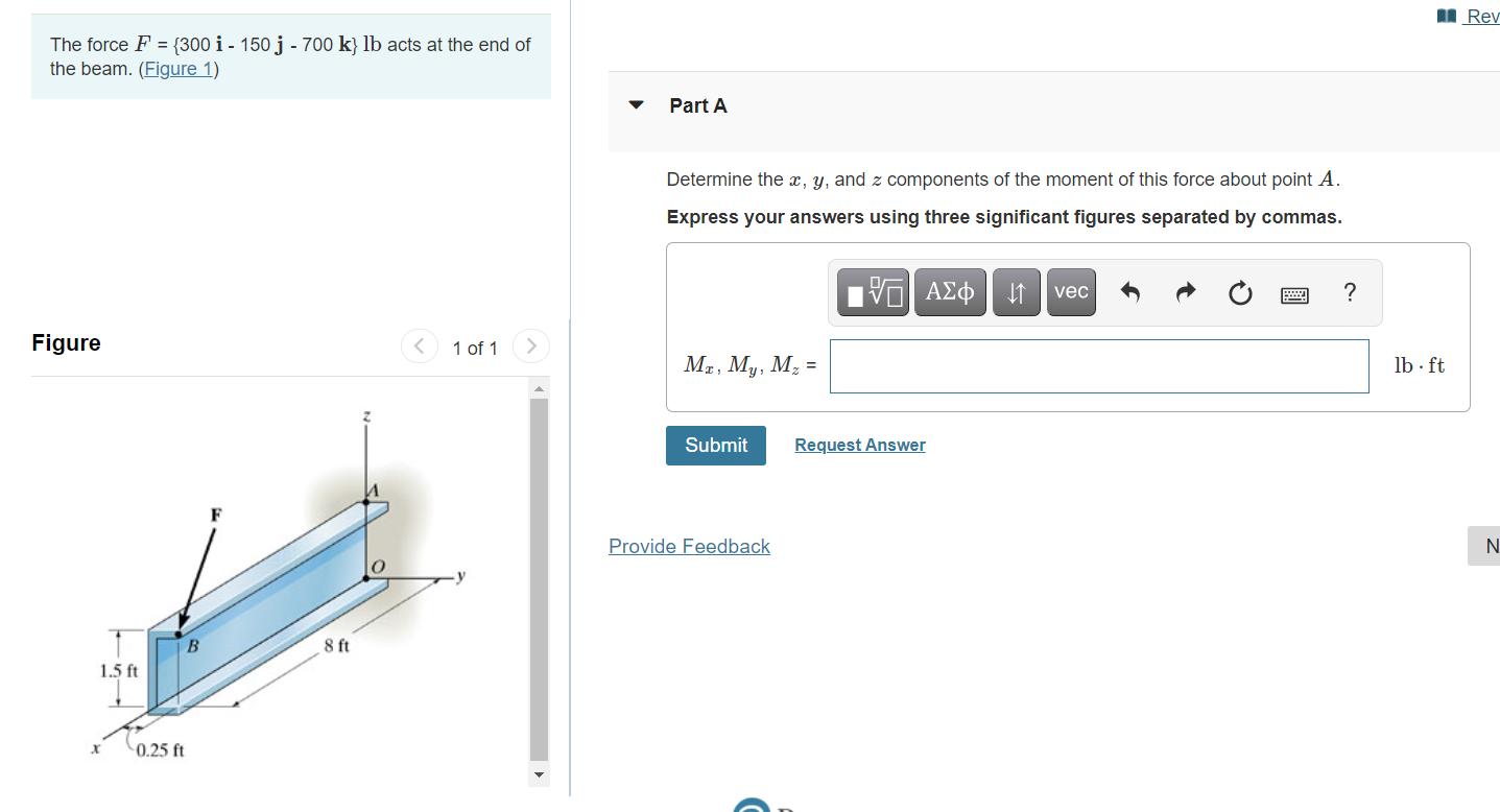 Solved Rev The Force F I J K Lb Acts At Chegg