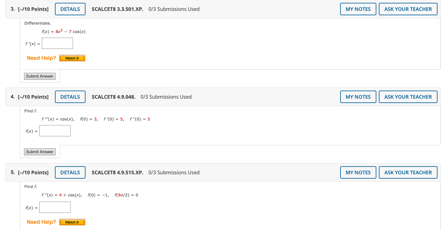 Solved 10 Points SCALCET8 3 3 501 XP 03 Submissions Chegg