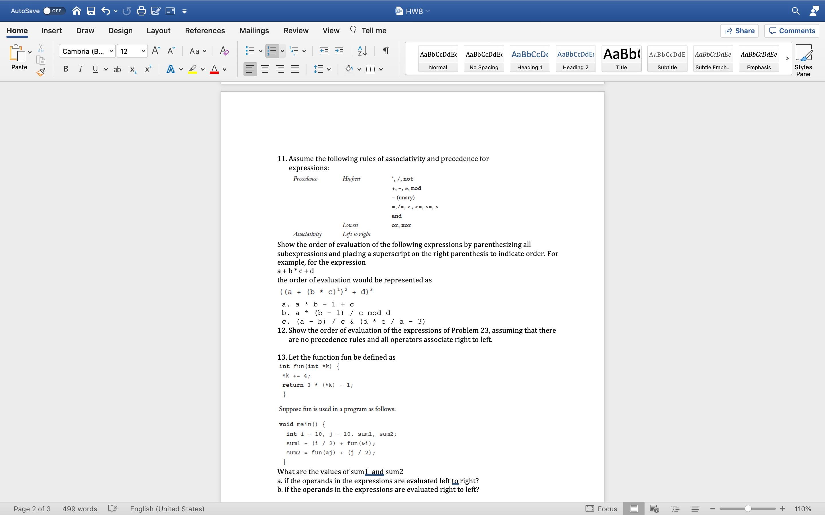 Solved Autosave Off W Hw Home Insert Draw Design Layout Chegg