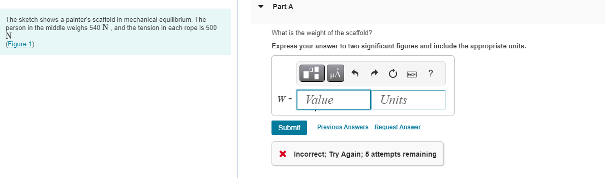 Solved The Sketch Shows A Painter S Scaffold In Mechanical Chegg