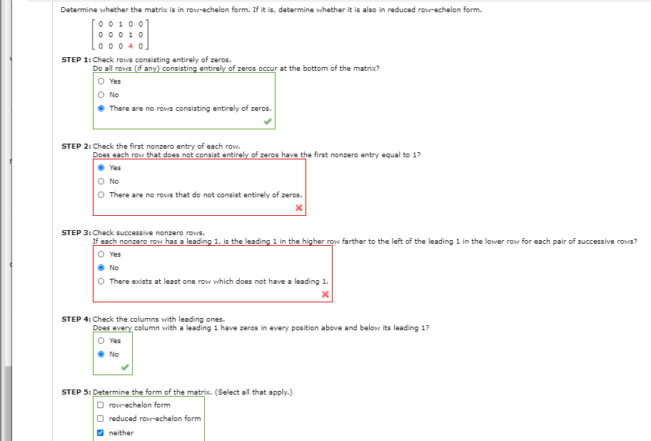 Solved Determine Whether The Matrix Is In Row Echelon Form Chegg