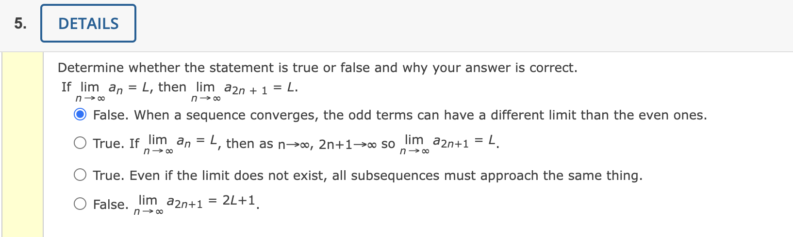 Solved Determine Whether The Statement Is True Or False And Chegg