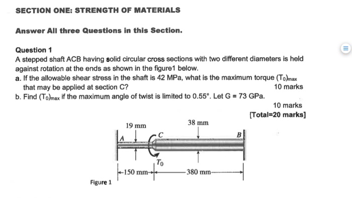 Solved A Stepped Shaft Acb Having A Solid Circular Cross Chegg