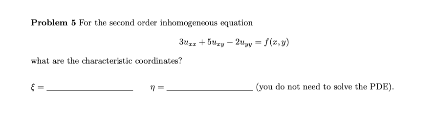 Solved Problem 5 For The Second Order Inhomogeneous Equation Chegg