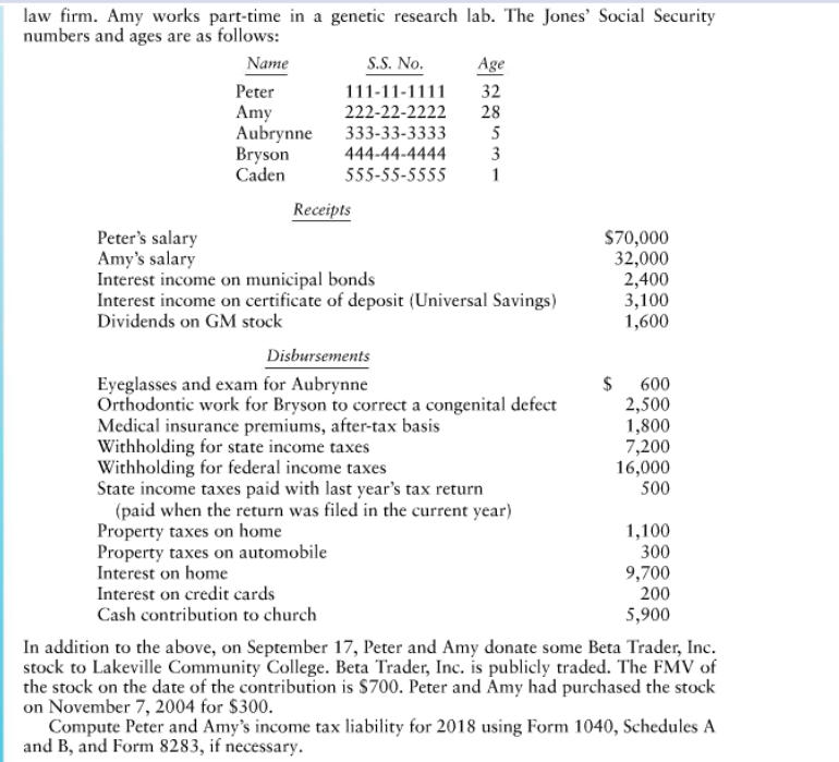 TAX FORM RETURN PREPARATION PROBLEMS Following Is A Chegg