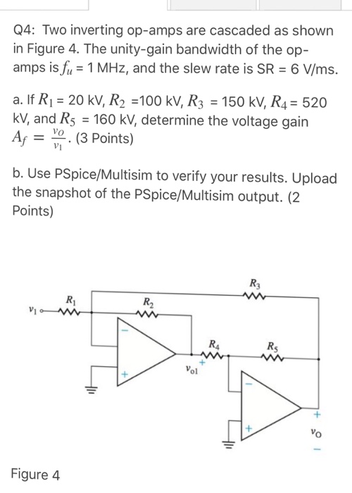 Solved Q4 Two Inverting Op Amps Are Cascaded As Shown In Chegg