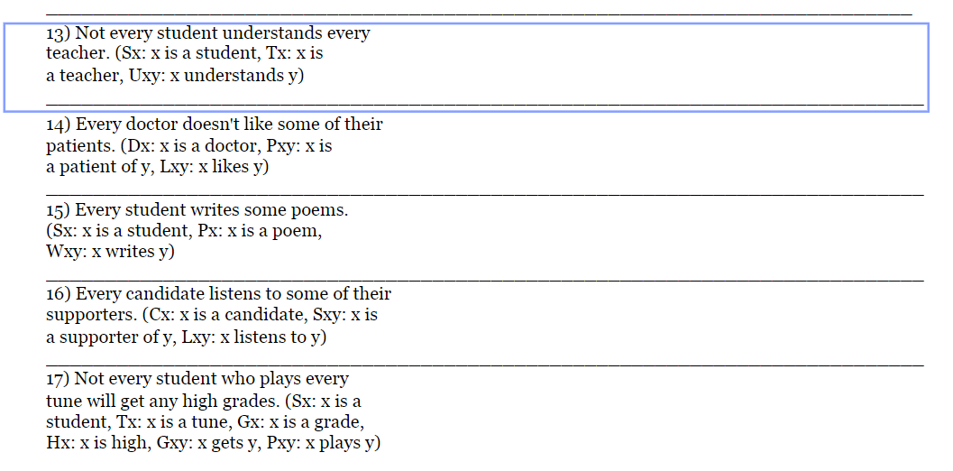 Symbolize The Following English Sentences In The Chegg