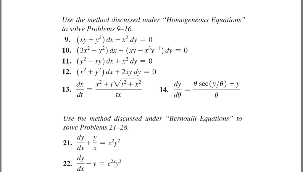 Solved Use The Method Discussed Under Homogeneous Chegg