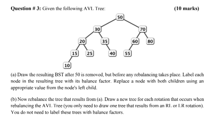 Solved Question Given The Following Avl Tree Chegg