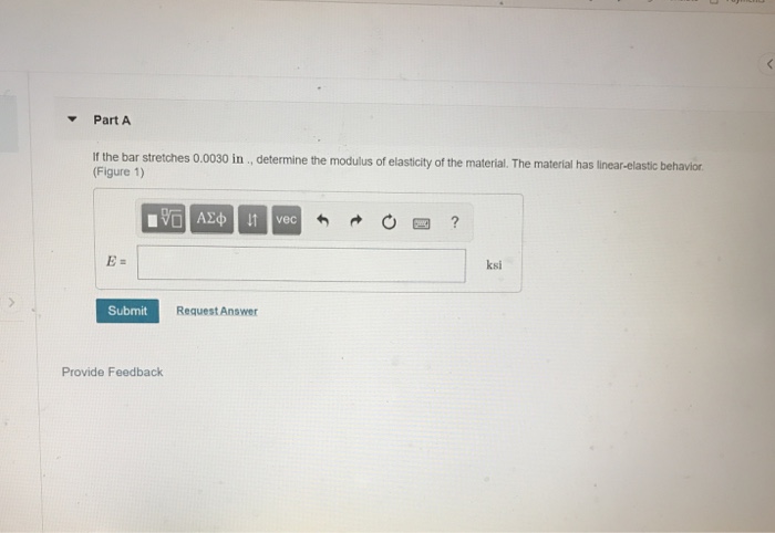 Solved A Bar Having A Length Of In And Cross Sectional Chegg