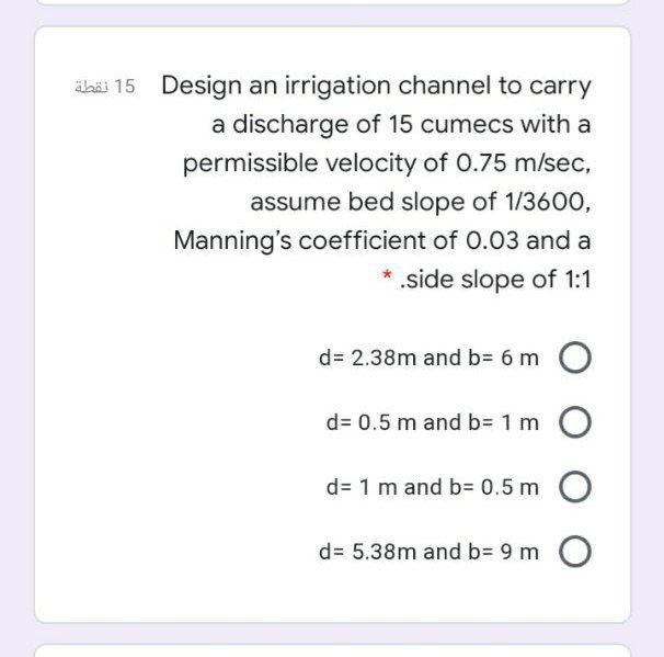 Solved Irrigation And Drainage Engineering I Need A Solution Chegg