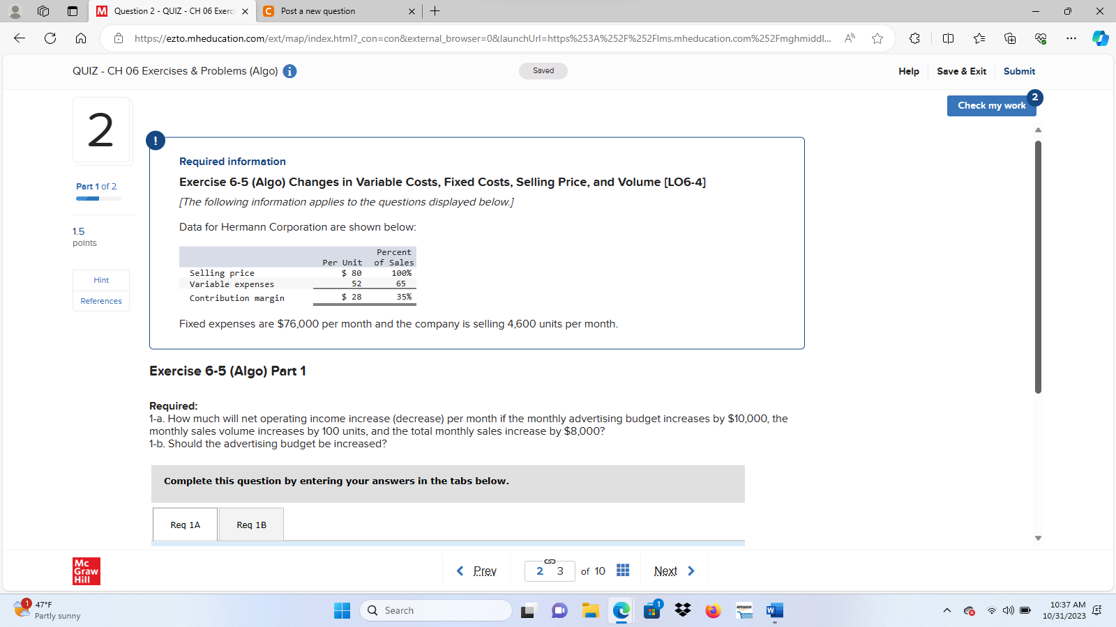 Solved Required Information Exercise Algo Changes In Chegg