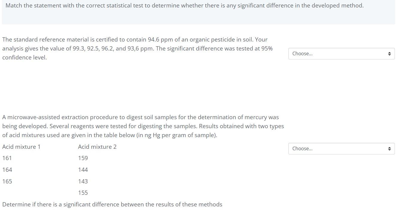 Solved Match The Statement With The Correct Statistical Test Chegg