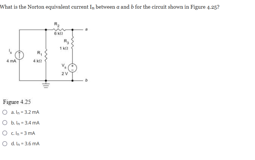 Solved What Is The Norton Equivalent Current In Between A Chegg