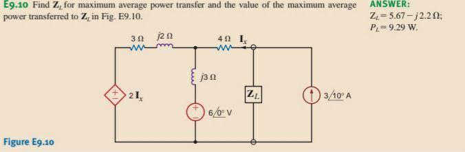 Solved E Find Z For Maximum Average Power Transfer And Chegg