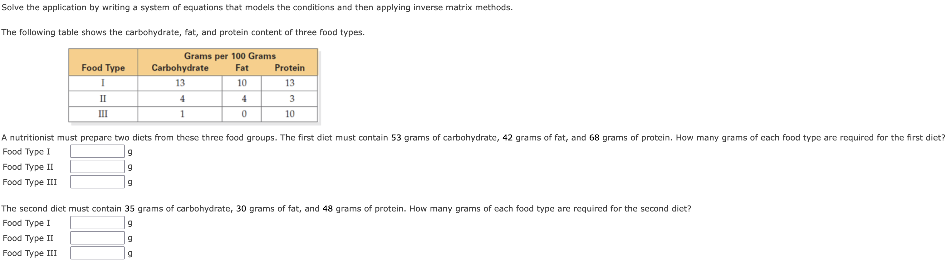 Solved Solve The Application By Writing A System Of Chegg