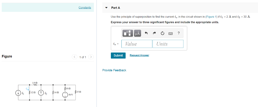 Solved Conslants Part A Use The Principle Of Superposition Chegg