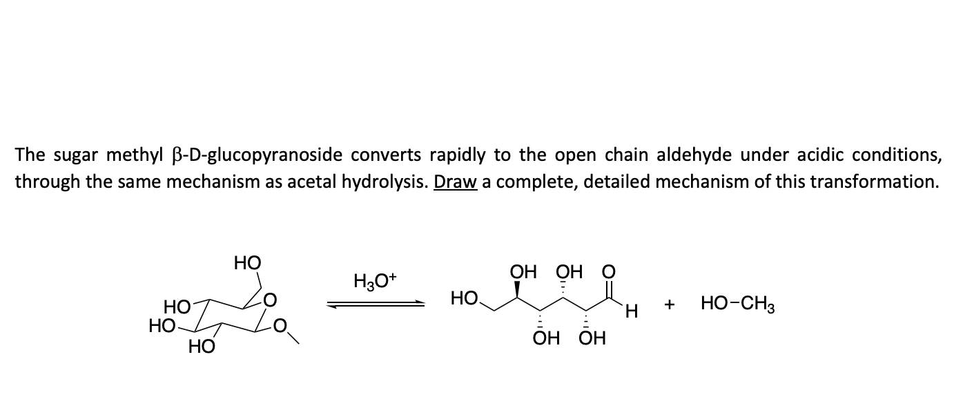 Solved The sugar methyl β D glucopyranoside converts rapidly Chegg