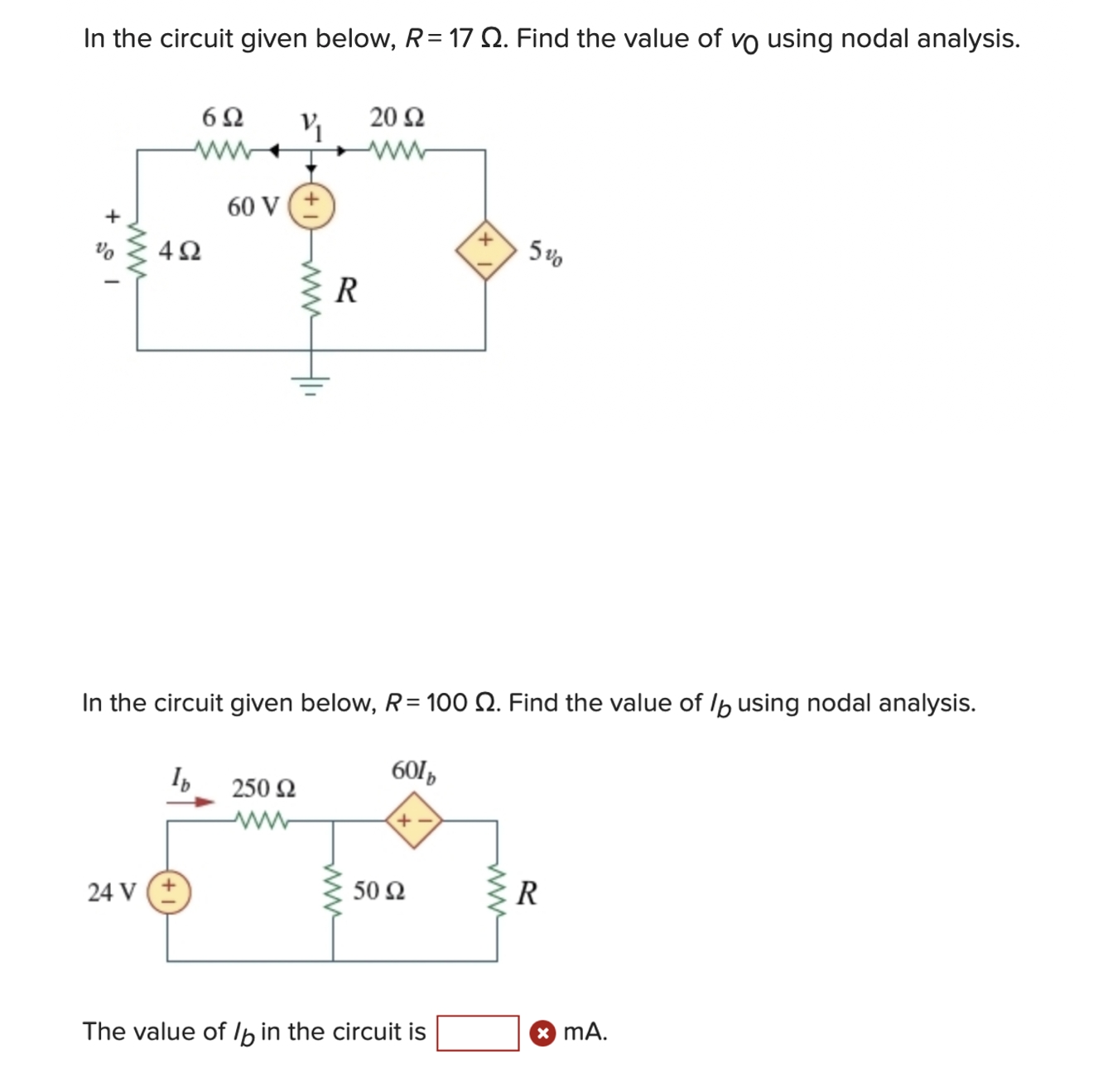 Solved In the circuit given below R 17Ω Find the value of Chegg