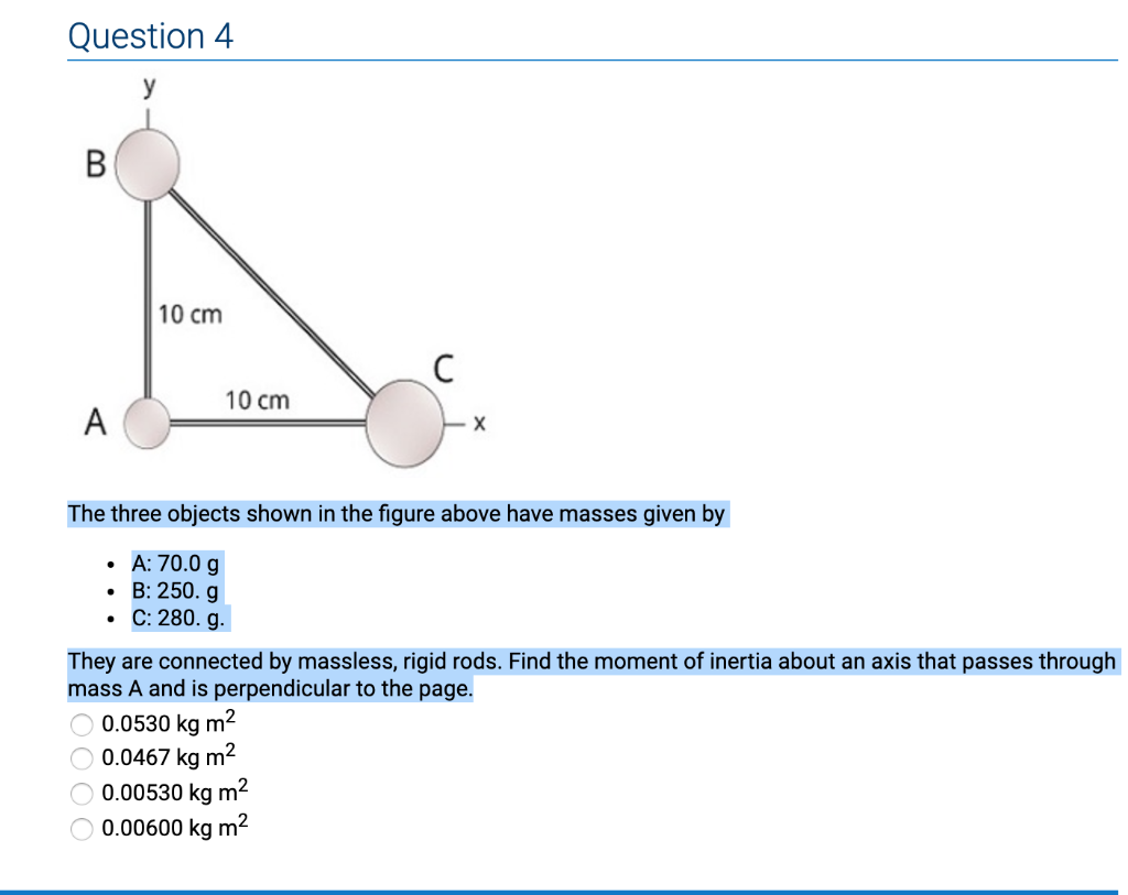 Solved Question Cm Cm Ac The Three Objects Shown In Chegg