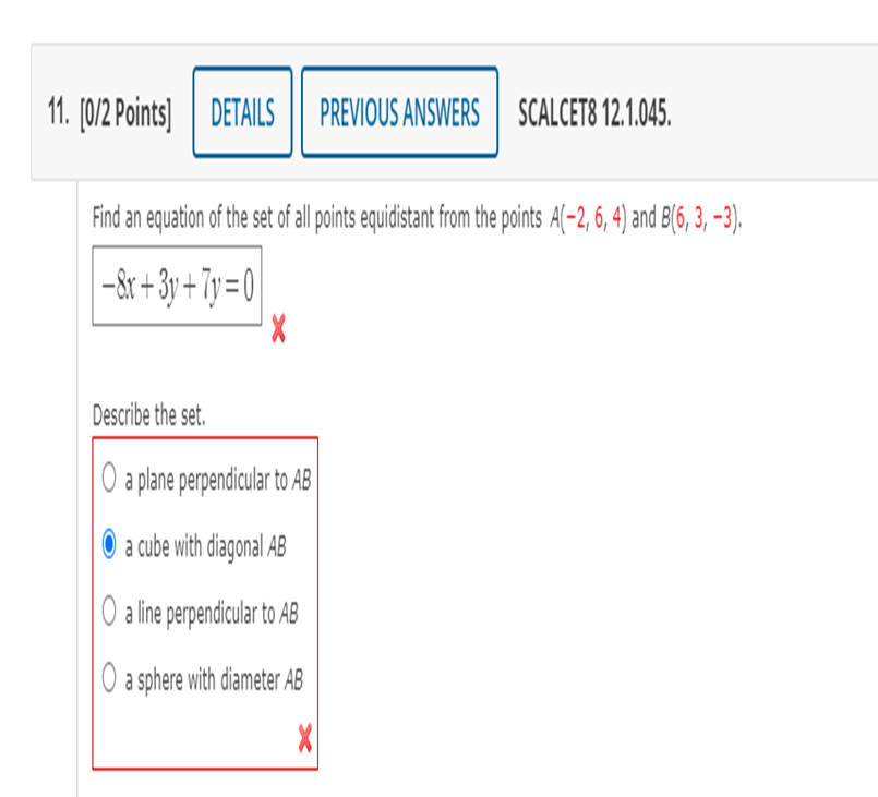 Solved Points Details Previous Answers Scalcets Chegg