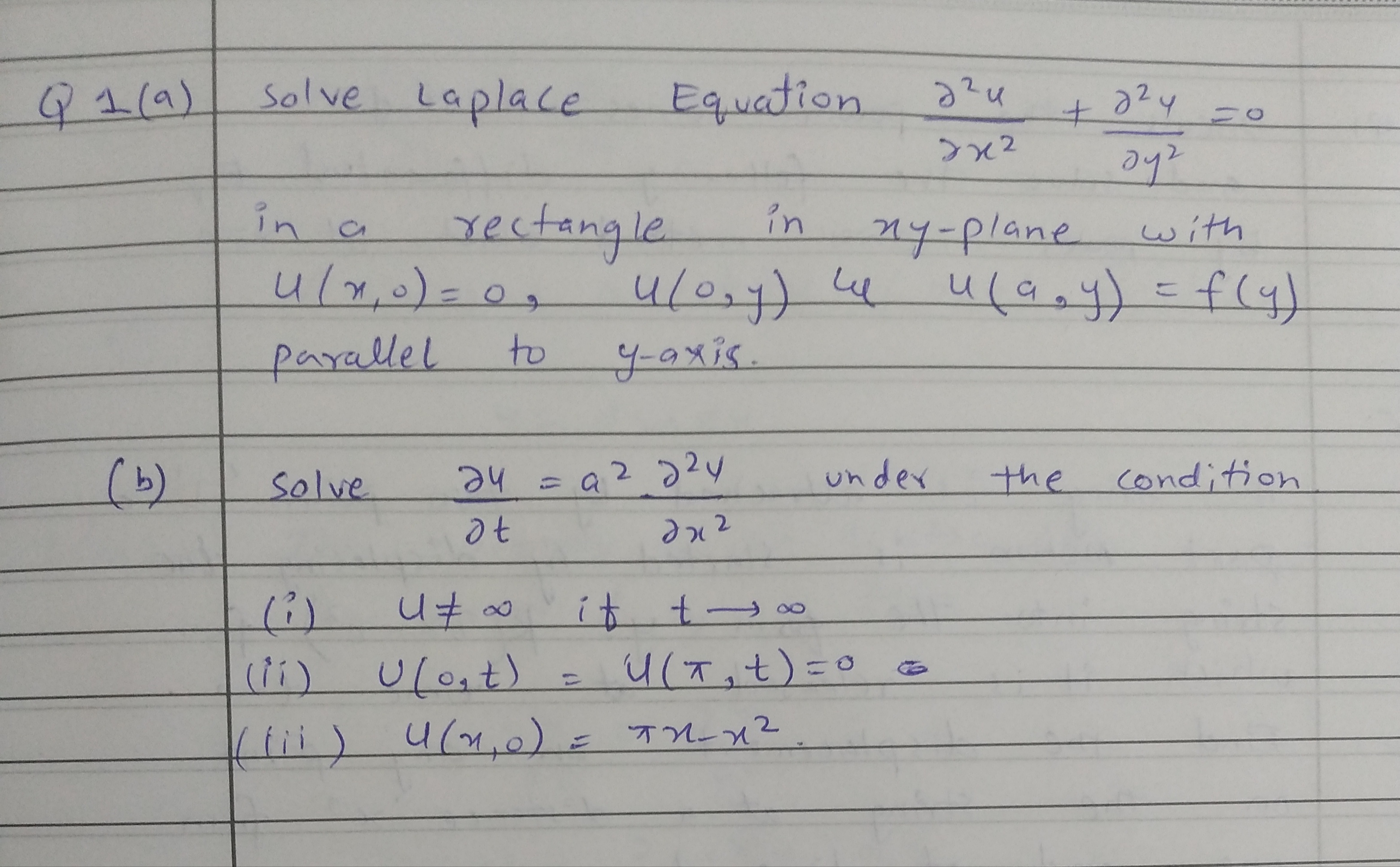 A Solve Laplace Equation X U Y Y In A Chegg