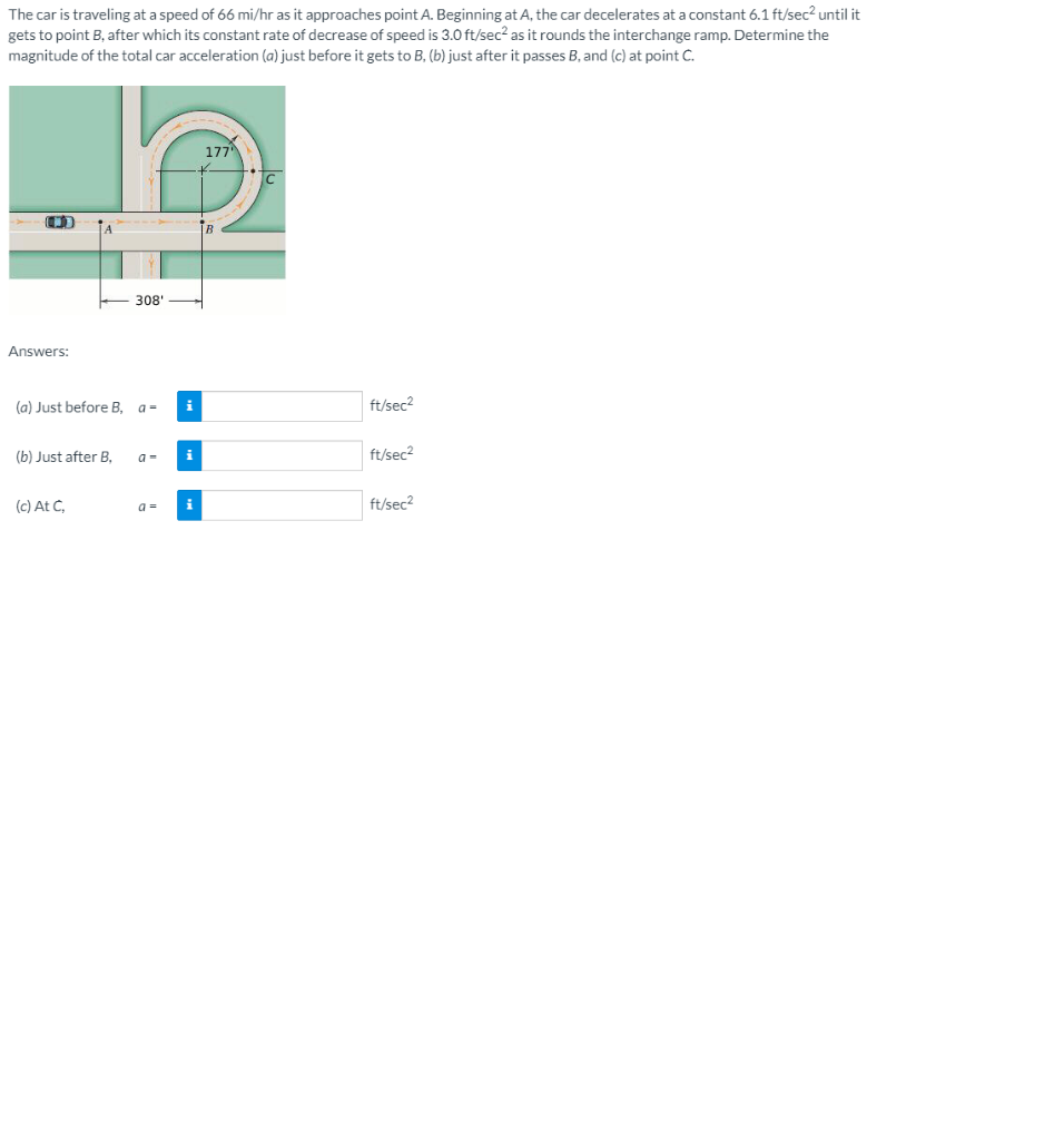 Solved The Car Is Traveling At A Speed Of 66 Mi Hr As It Chegg